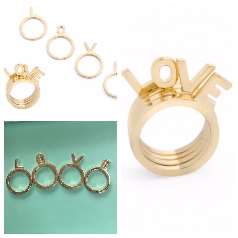 Super cute Jewelmint LOVE 4 piece ring set